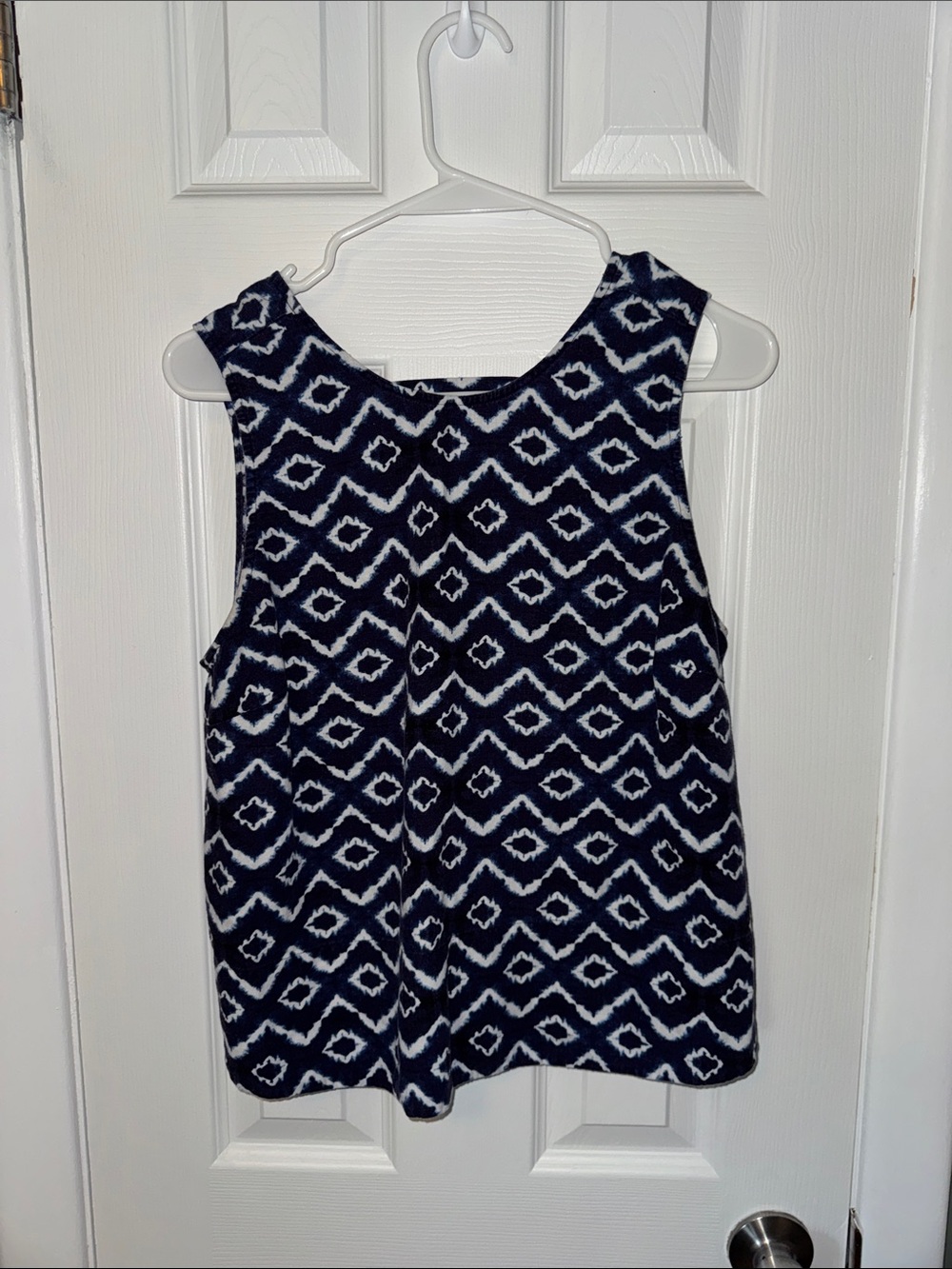 LOFT Navy and White Geometric Sleeveless Camisole